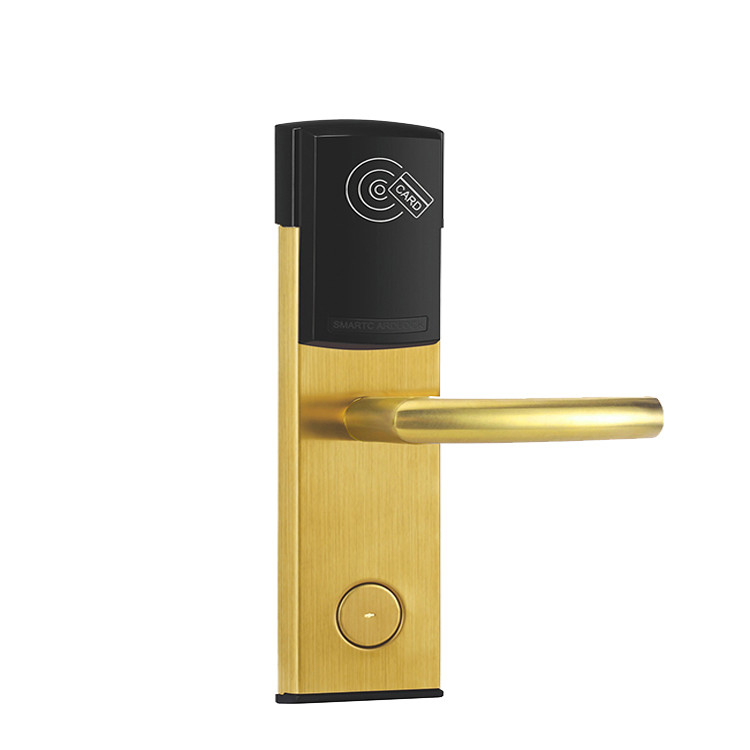 SUS304 Electronic Hotel Keyless Locks RFID Card FCC For Woden Door