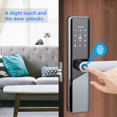 Aluminum Alloy Safety Smart Fingerprint Door Lock For Home Apartment