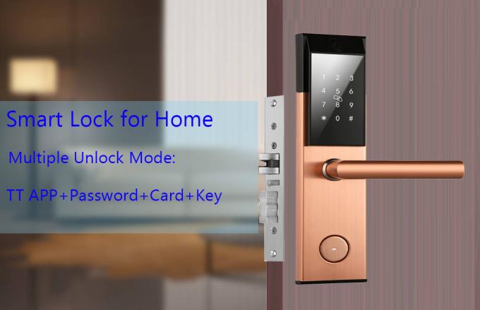 Electronic Security Apartment Smart Door Lock APP Digital Keypad IC ...