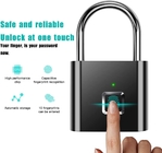 Black Silver Color Smart Fingerprint Padlock Waterproof Keyless Thumbprint For Locker Gym