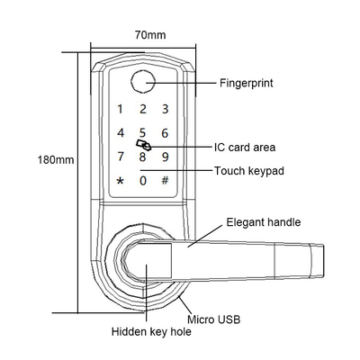 WiFi Biometric Fingerprint Digital Keyless Door Lock Aluminium Alloy