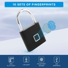 Weatherproof 	Smart Fingerprint Padlock Zinc Alloy MICRO USB