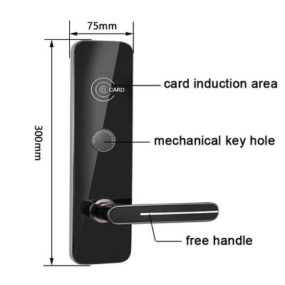 Black Color RFID Key Card Hotel Smart Door Locks with Free Hotel Management Software