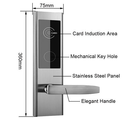 2 Years Warranty Black Color Hotel Smart Door Locks with Management Software System