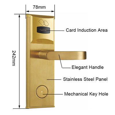 Multiple Colors Stainless Steel Hotel Key Card Door Locks with Management Software System