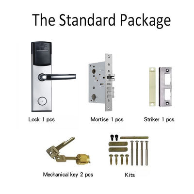Silver Color Smart Key Card Hotel Electronic Door Locks for Hotel Apartment Office