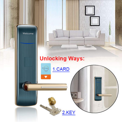 3 Colors Optional Keyless Hotel Smart Door Locks with Swipe Card