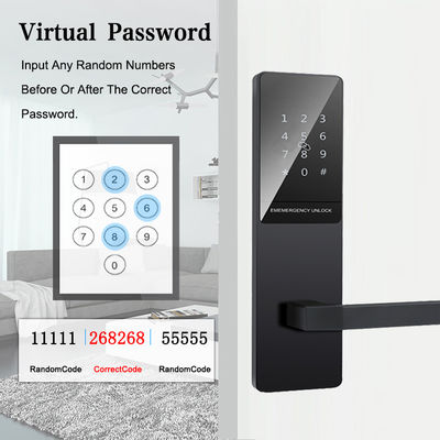 Black Color Touch Keypad Apartment Smart Door Lock for Front Door