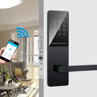 Black color TTlock Bluetooth app controlled door locks for apartment home office