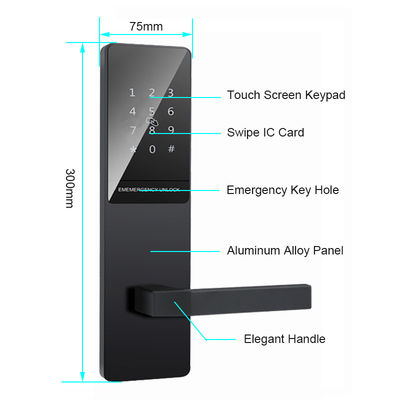 Black color TTlock Bluetooth app controlled door locks for apartment home office