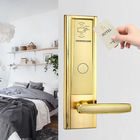 Gold 280mm Keyless Entry Door Lock 6V Guesthouse Rfid Card Door Lock