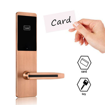 4 Colors Options Zinc Alloy Hotel Smart Door Locks with Swipe Card and Mechanical Key