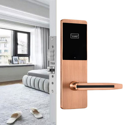 4 Colors Options Zinc Alloy Hotel Smart Door Locks with Swipe Card and Mechanical Key