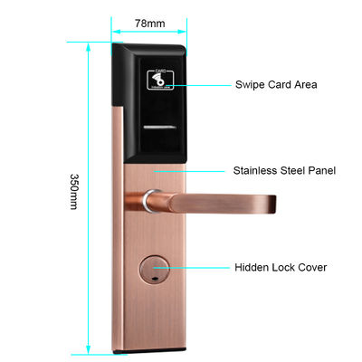 Black Color Safety Stainless Steel Material Hotel Electronic Locks with Free Management Software