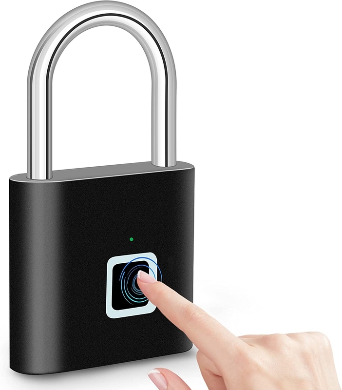 Fingerprint Padlock One Touch Open Fingerprint Lock with USB Charging for Gym, Sports, School