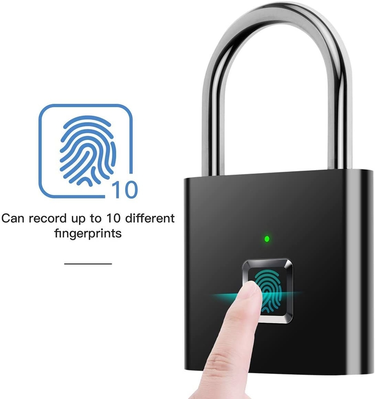Waterproof Keyless Fingerprint Padlock Anti Theft Security Digital Portable For Gym Locker