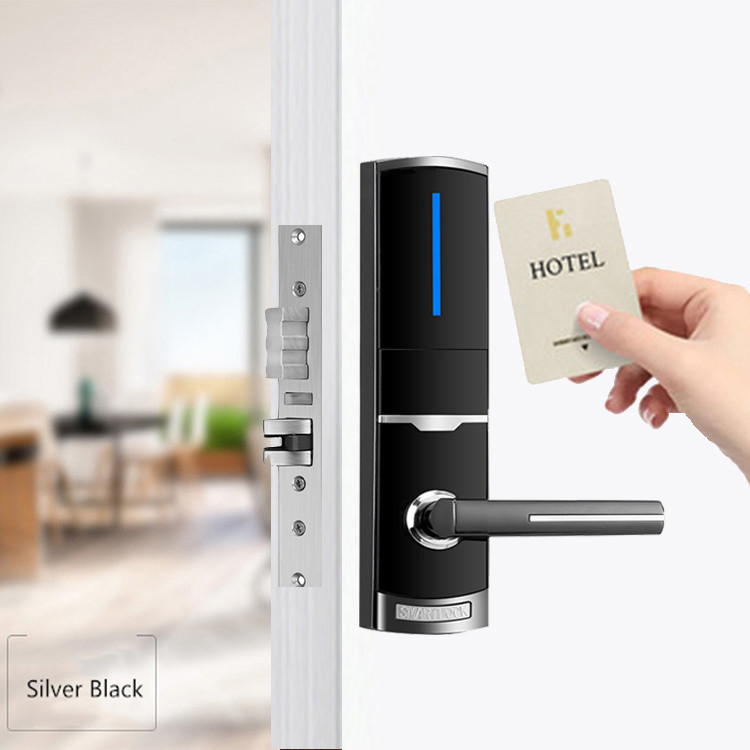 310*72mm Zinc Alloy Hotel Electronic Smart Door Locks with RFID Card and Mechanical Key