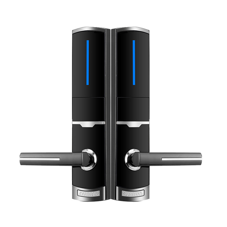 Zinc Alloy Hotel Smart Door Locks Black Color With 4 AA Batteries
