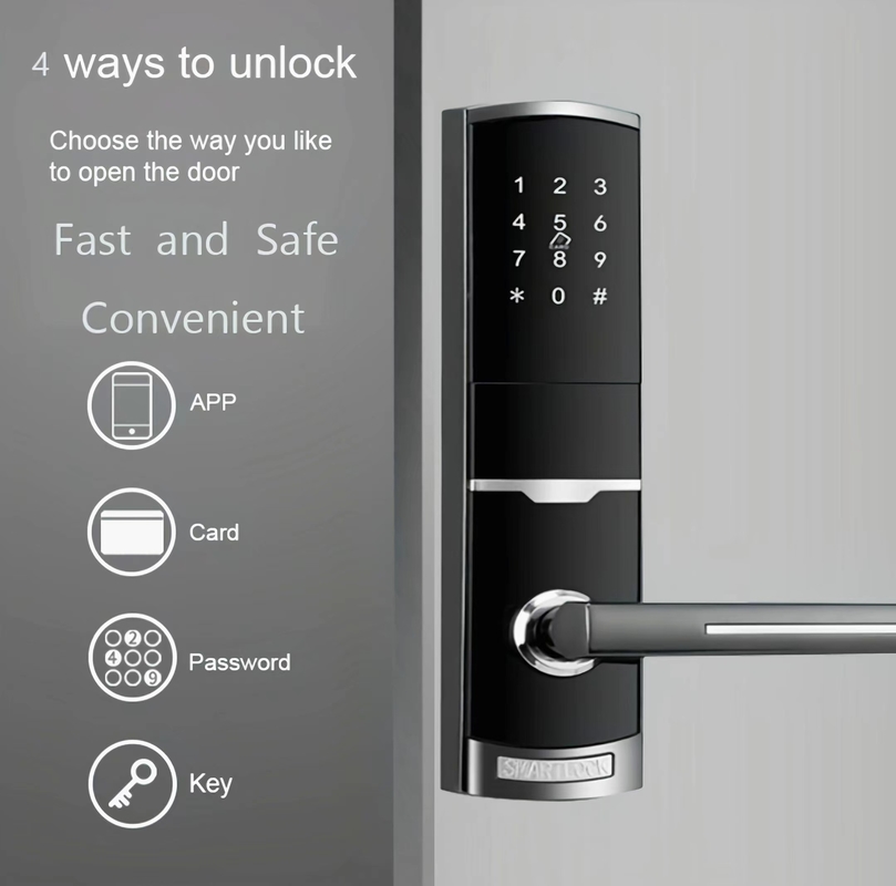 4 in 1 Keyless Entry Password Apartment Smart Door Lock with 4pcs AA Battery