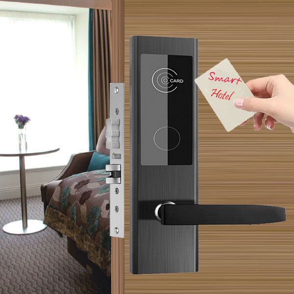 Black Color Stainless Steel Hotel Key Card Door Locks with 2 Years Warranty