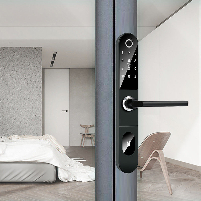 Anti Theft Aluminum Alloy Fingerprint Electronic Smart Door Locks For Room Door