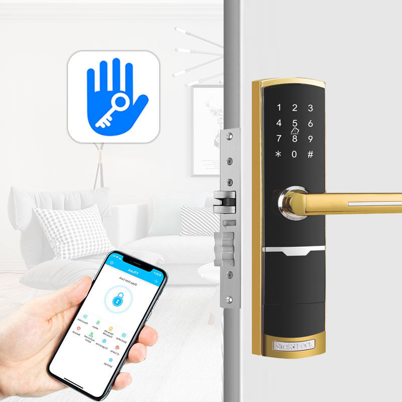 Zinc Alloy apartment electronic door locks With Password TTlock Tuya App