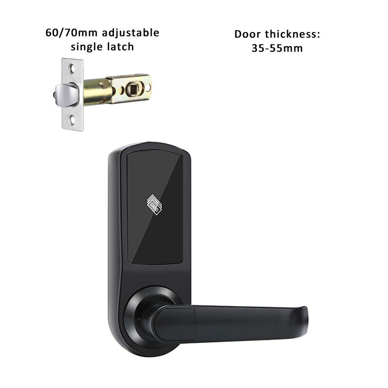 Black Mifare Hotel Smart Door Locks 1.5V Hotel Key Card Lock