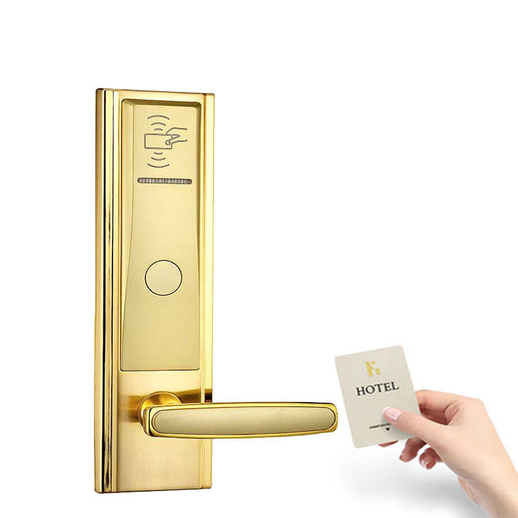 Gold Color Mifare Hotel Key Card Door Locks with Free Management Software System