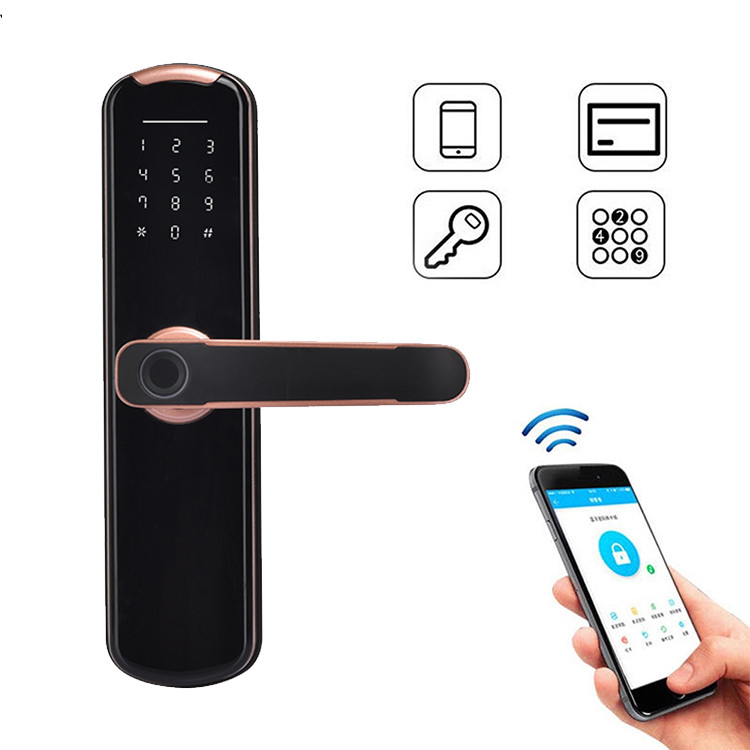 Fingerprint Bluetooth Keypad Door Lock 4 AA 120mm Thickness For Home