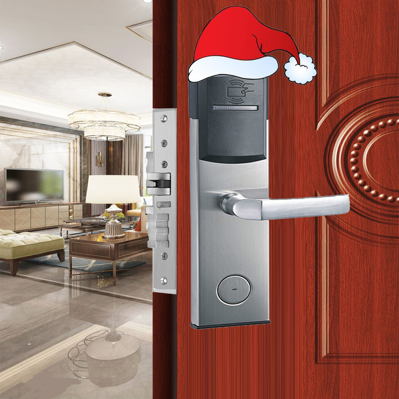 Electronic 6V Hidden RFID Hotel Door Locks ANSI Mortise 4xAA Batteries