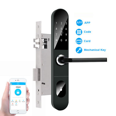 Slim Type FCC Sliding Door Smart Lock Outdoor 50mm Aluminum Alloy