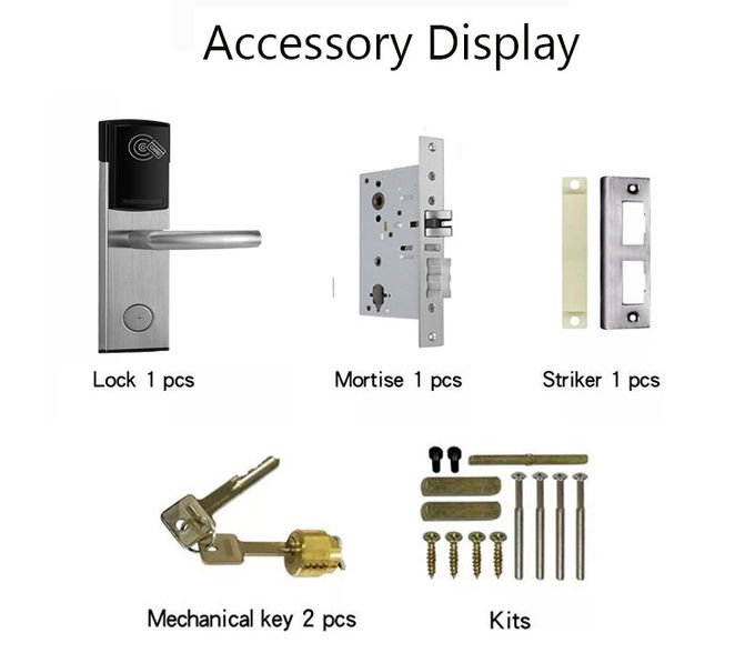Electric 13.56Khz Keyless Digital Door Lock 60mm Key Card Lock